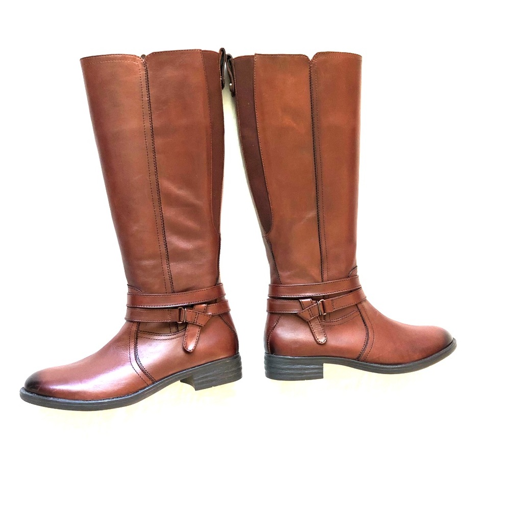 NWOT Cognac Leather Riding Boot